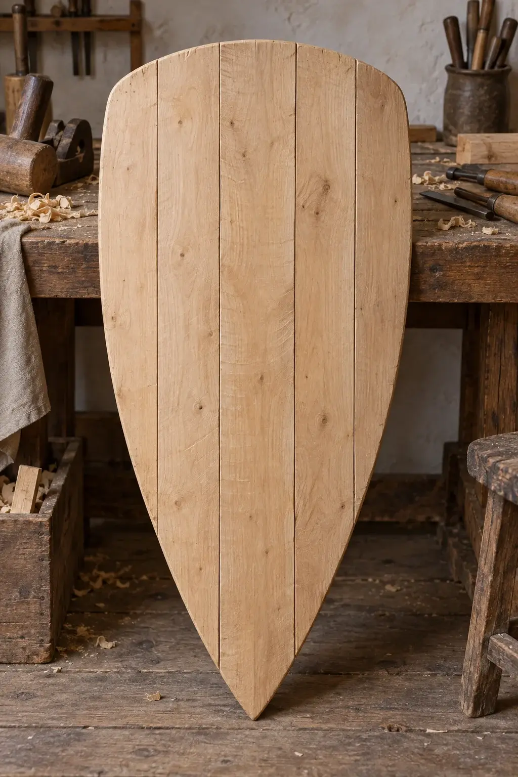 How Were Medieval Shield Wooden Cores Constructed?